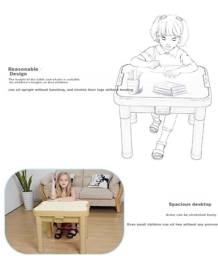 SPACE SAND Children's Multifunctional Toy Learning Table, Sand Tray Desk, Boys And Girls 6-Jin+ Study Desk Set, Birthday Gift 10
