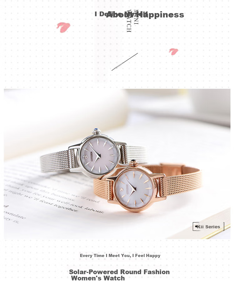 CITIZEN Watch for Women, Japanese And Korean Style, Kii Series, Eco-Drive, White Dial, Steel Band, Student Gift for Girlfriend, EG2992-51A 1