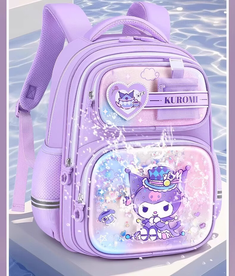Herder Kuromi Elementary School Backpack for Girls 2025 New Lightweight Ergonomic Anti-Backpack for Grades 1-3 8