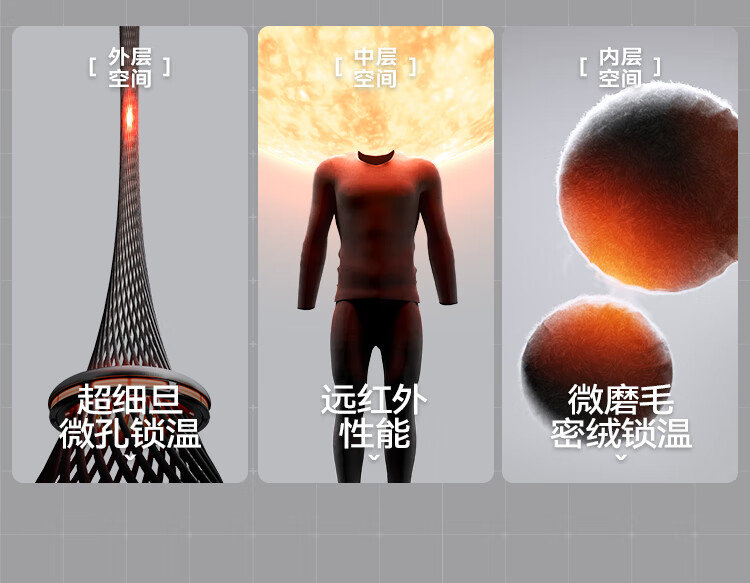 HLA [Xiao Huo Air8] Thermal Underwear Unisex Double-Sided Fleece 230g Antibacterial Heating Patch Autumn Shirt and Pants Set 3