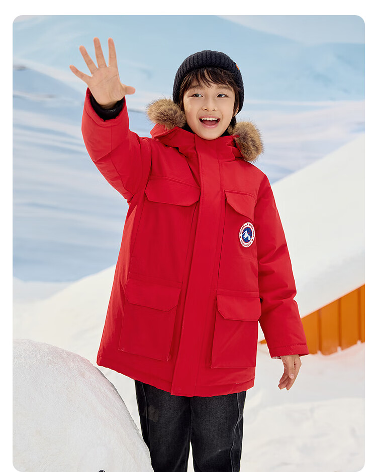 BALABALA Children's down Jacket, Boys And Girls Winter New Style Mid-Length Fur Collar Thickened Warm Coat for Older Childre 6