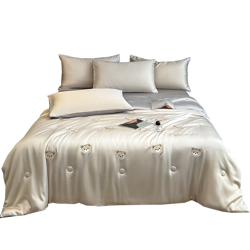 Wuyinliangpin Class A Cooling Ice Silk Summer Quilt, Machine Washable Summer Cool Quilt, Single Student Summer Air Conditioning Thin Blanket, 150*200cm