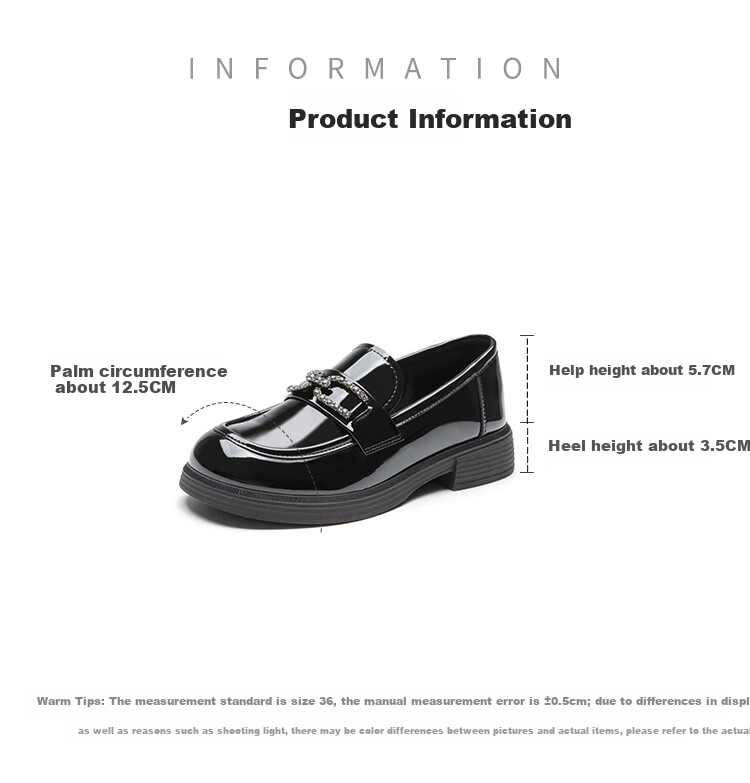 Dusto Thick-Soled Loafers for Women, 2026 New Spring Style, Patent Leather Commuter Shoes, Black Chunky Heel, British-Style Small Leather Shoes 7
