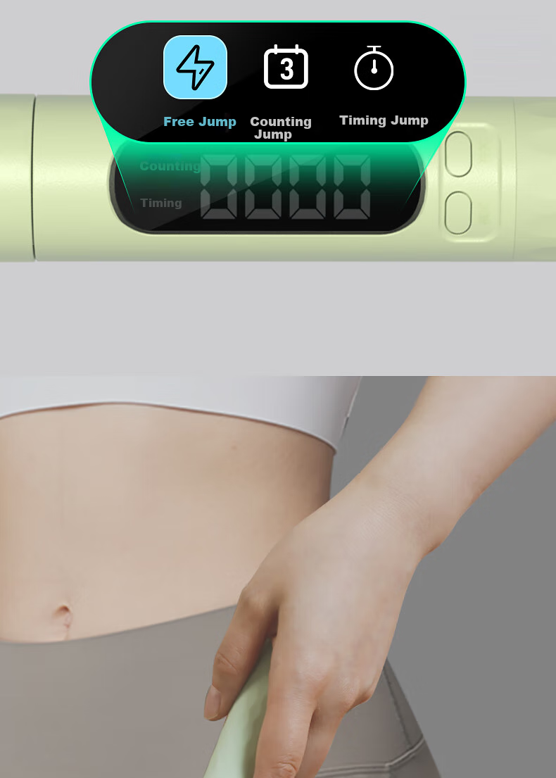 Oufanda Jump Rope, Cordless Smart Counter, for Adults' Weight Loss And Fitness, Fat Burning, Children's Middle School Exam Training, Specialized Equipment 12