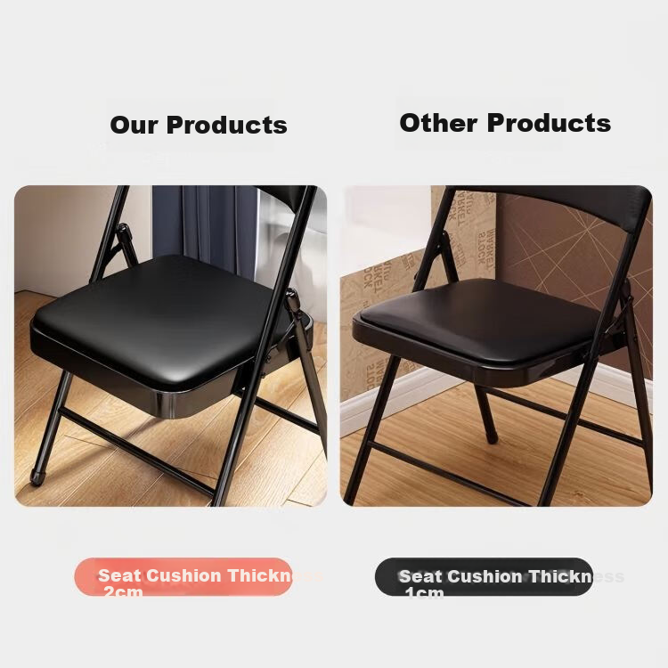 Qiyinge Folding Chair Stool Computer Chair Office Backrest Dining Chair Study Chair Portable Home Conference Training Mahjong Chair 3