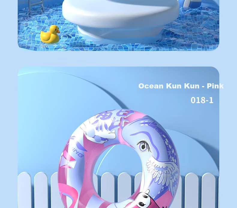 Li-Ning Swimming Ring, Thickened Anti-Rollover Design for Children Over 3 Years Old, Life-Saving Ring, Kids' Water Equipment, Floating Aid 34