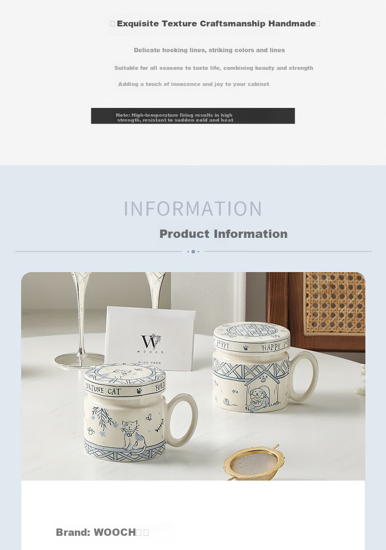 WOOCH [Mid-Autumn Festival Gift] Mug Couple Gift Box Set, Water Cups for Lovers, Friends, Birthday, Wedding, Housewarming 7