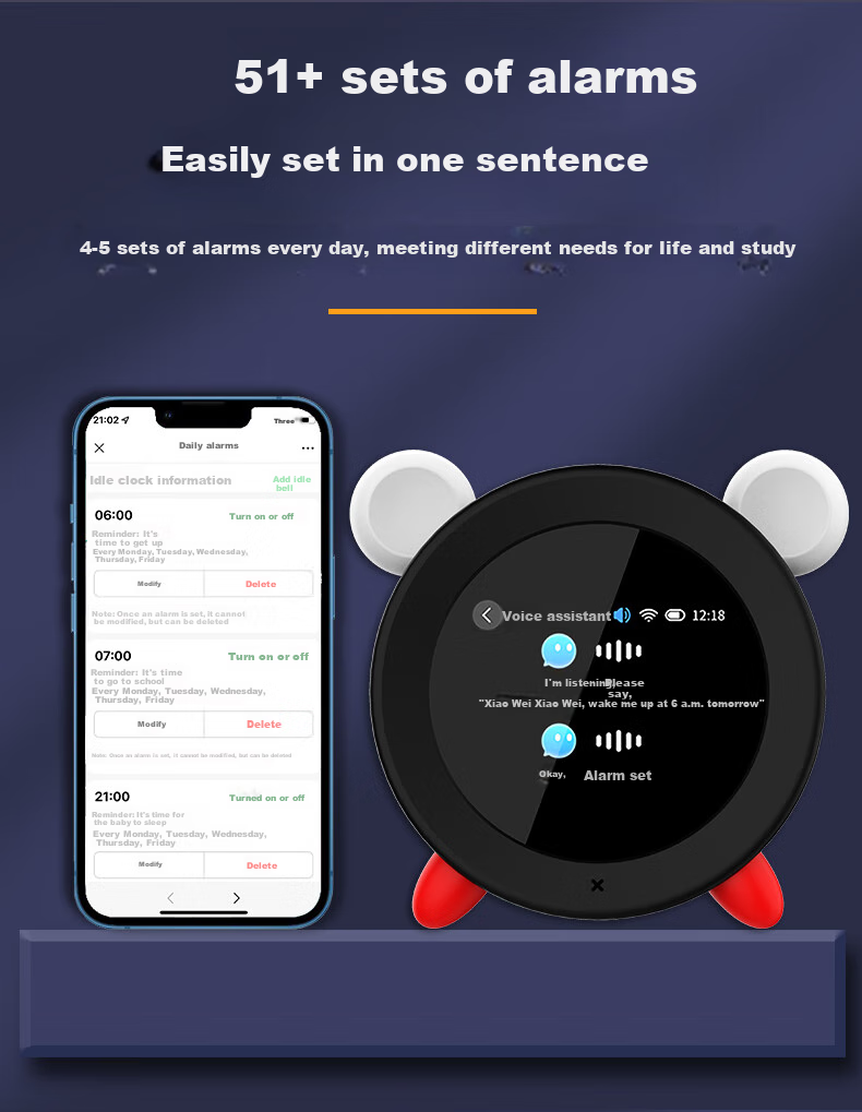 Beianxing AI Smart Alarm Clock 2026 Model, Student-Specific Wake-Up Device, Intelligent Robot, Keda Xunfei Star Fire AI Large Model, Voice Interaction, Customizable Awakening 4