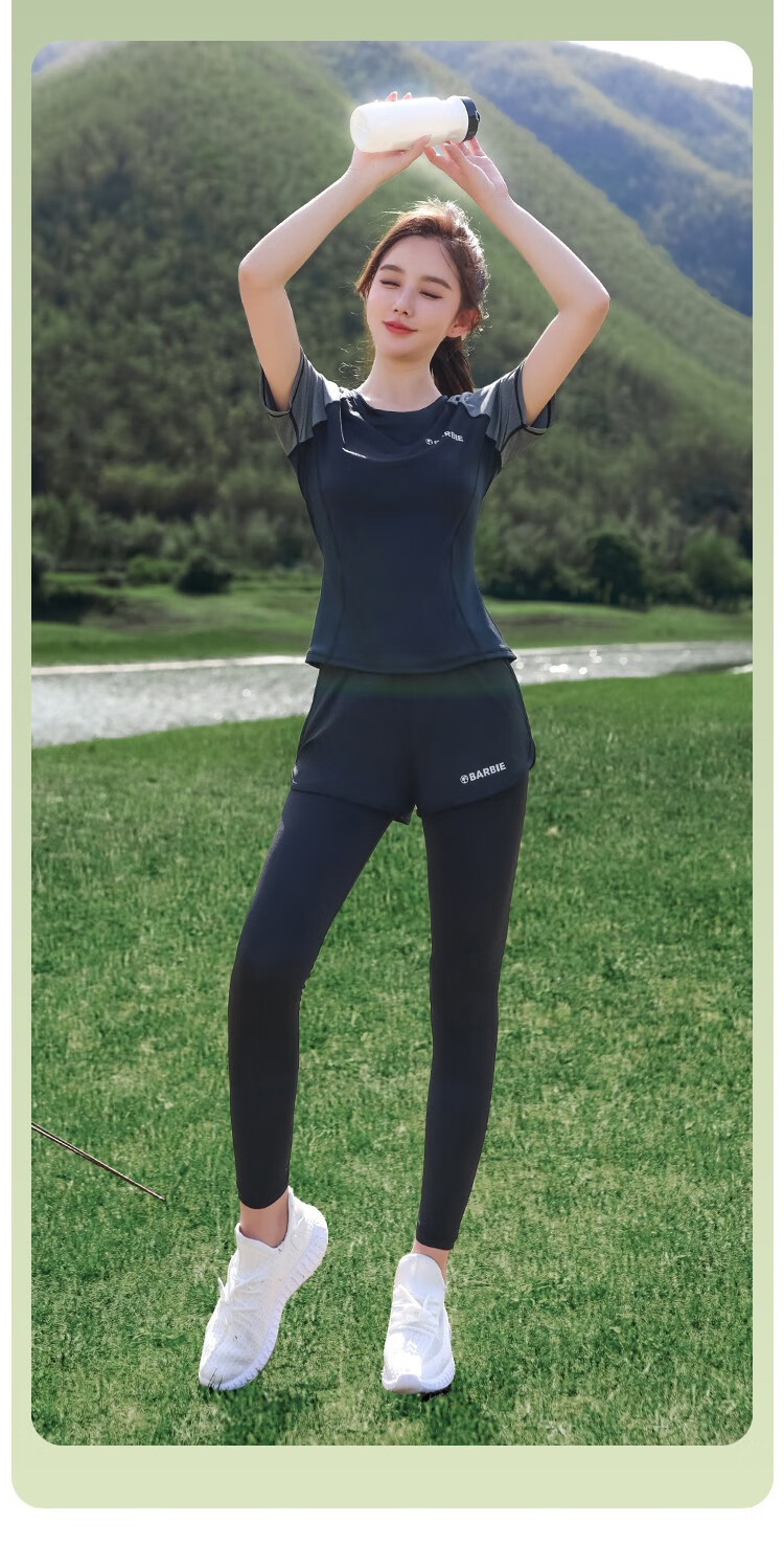 Barbie Women's Sportswear Set Outdoor Running Outfit Breathable Lightweight Badminton Suit Female 13