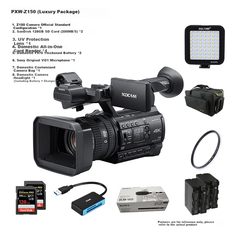 SONY PXW-Z150 (Deluxe Package), 1-Inch CMOS, 4K, SDI Handheld Broadcast-Grade Camcorder 1
