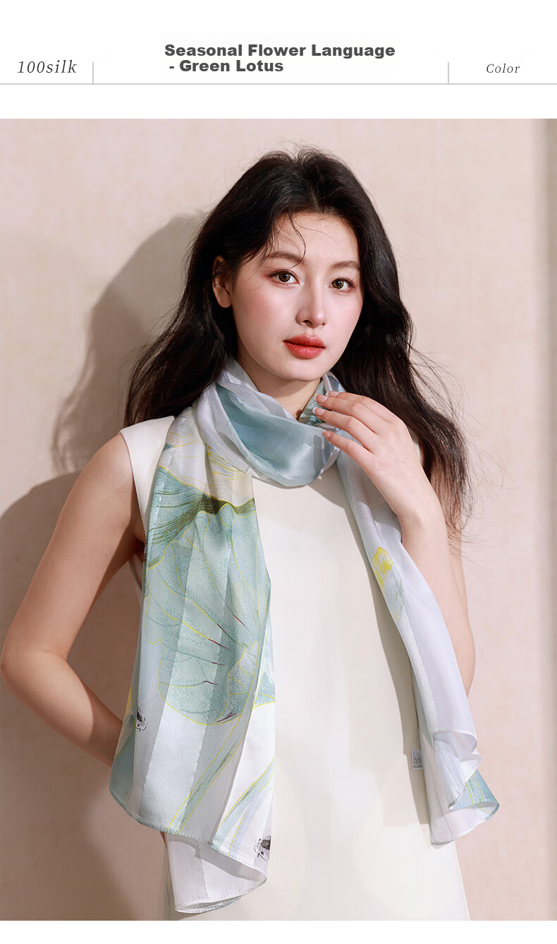 Hangsifu Silk Scarf, Mulberry Silk Shawl, Autumn And Winter Warm Neck Warmer, Birthday Gift for Mom Or Wife 9