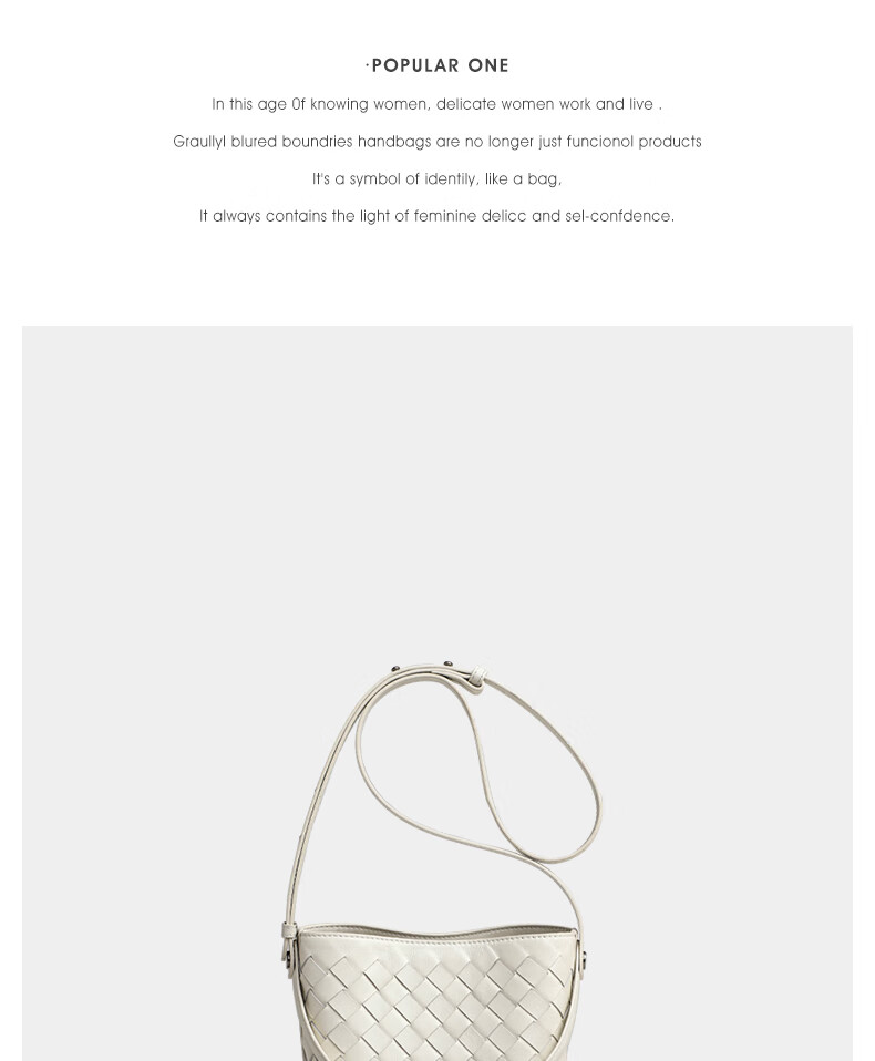 Viney Leather Handbag for Women, Woven Bucket Bag, Light Luxury Crossbody Shoulder Bag, Practical Birthday And Mother's Day Gift for Mom 1