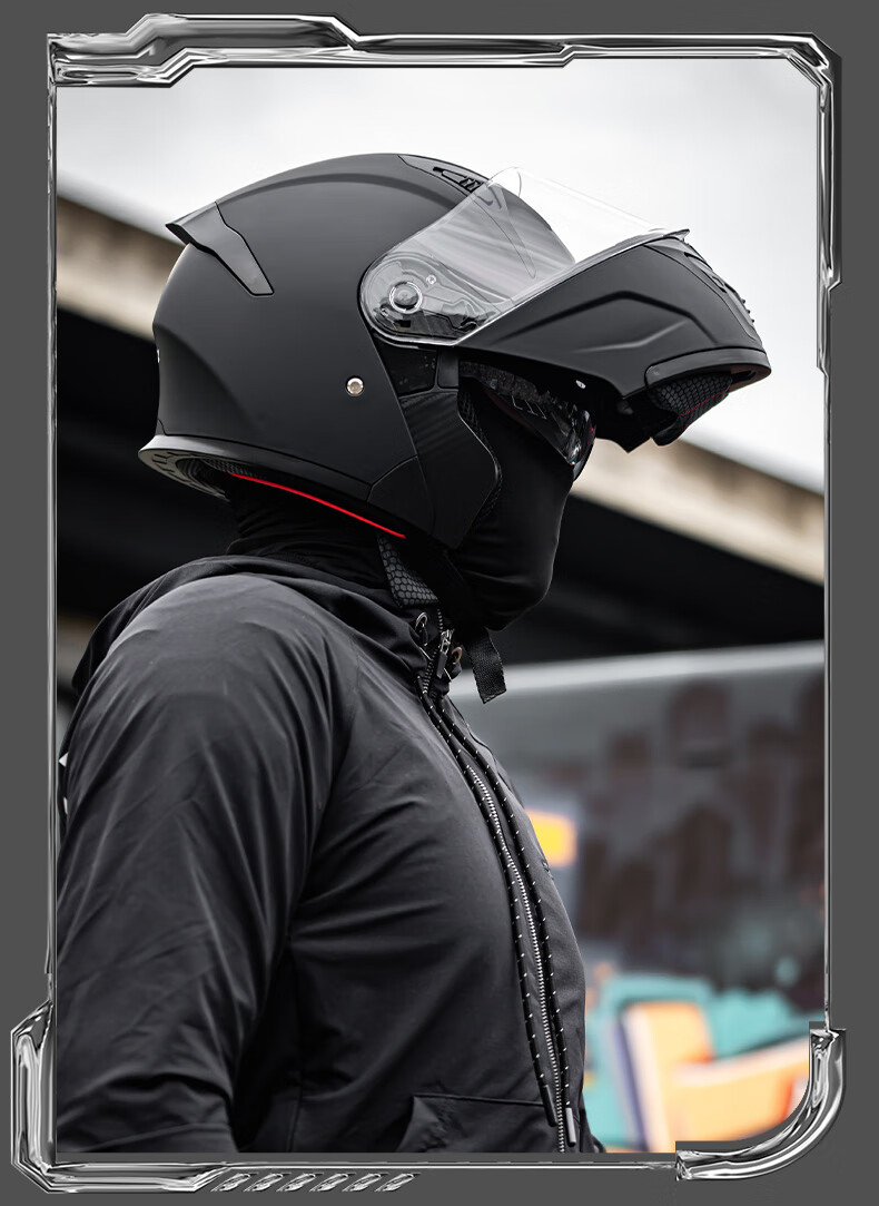 AD Motorcycle Flip-up Helmet 3C Certified Unisex Four-Season Flip-up Helmet Class A Winter Anti-Fog Full Face Motorcycle Helmet Summer Electric Scooter Safety Helmet K9 Black Red Dust 16