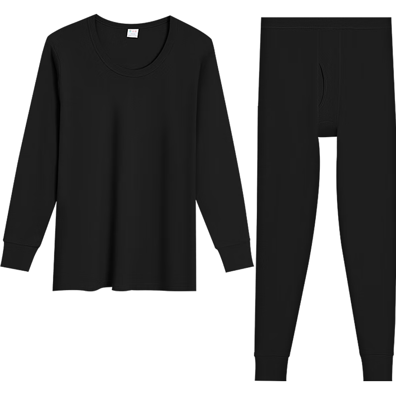 Hodo Men's Underwear, 7A Antibacterial Upgraded Autumn Top And Pants, Pure Cotton Set, Round Neck Thin Style, Base Layer Thermal Underwear