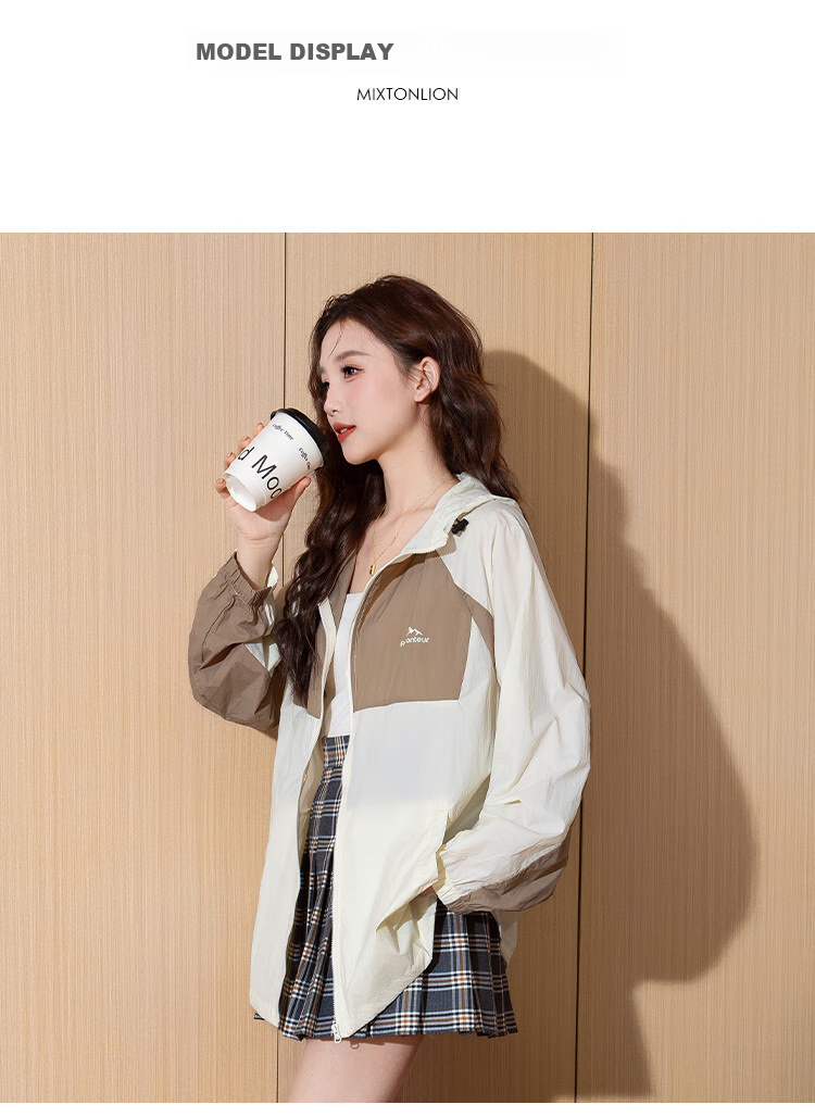 TonLion 2026 Women's Hooded Contrasting Color Patchwork Jacket, Workwear Coat, Simple Women's Outerwear, Casual Cardigan for Wome 12