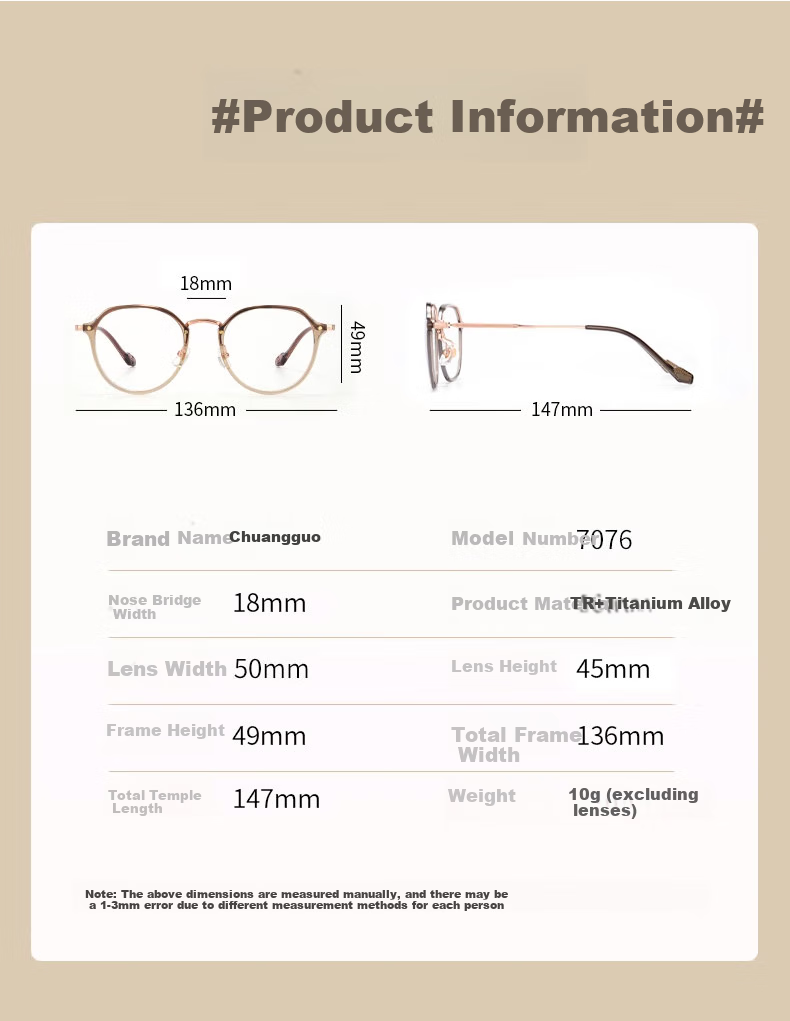 Chuangguo Imported Reading Glasses for Women, High-Definition Anti-Blue Light Genuine Product with Automatic Zoom, Dual-Use for Far And Near Vision, High-End Brand All-I 12