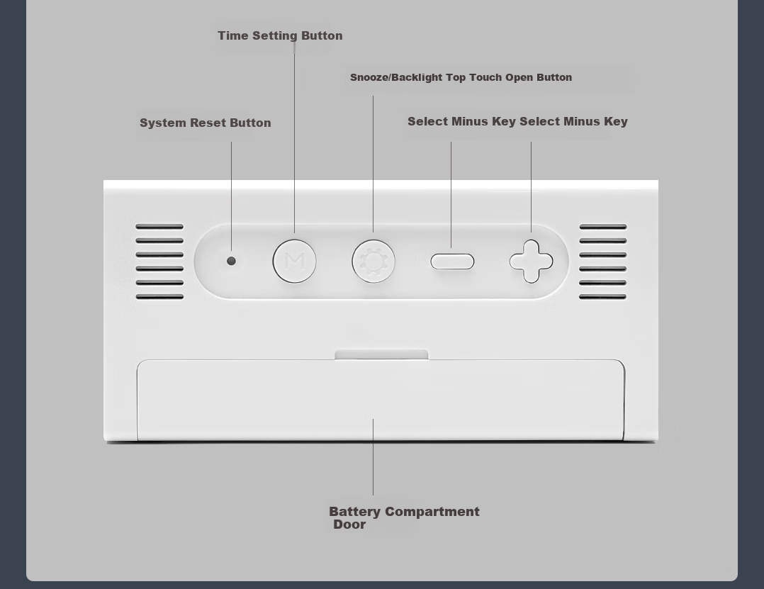 KACO Smart Electronic Alarm Clock with Creative Design for Children And Students, Large Backlit Screen, Digital Temperature And Humidity Display, Multifunctional White K1422 5