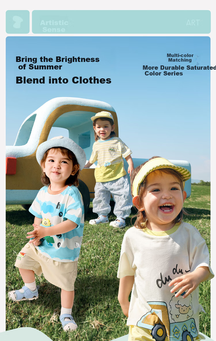 BALABALA Children's Clothing, Baby Short-Sleeve T-Shirt, for Boys And Girls, 2026 New Summer Style, Infant Top, Pure Cotton Clothes for Boys 6