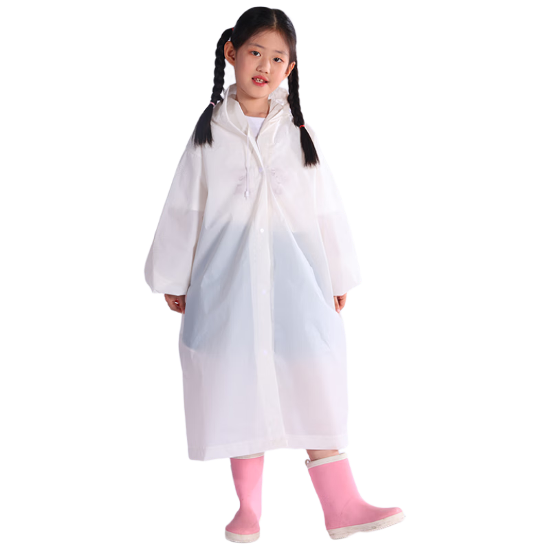 ENGMARSS Children's Disposable Pocket Raincoat, Thickened And Extended, Large Size, Portable - Pack of 5, Student Raincoat