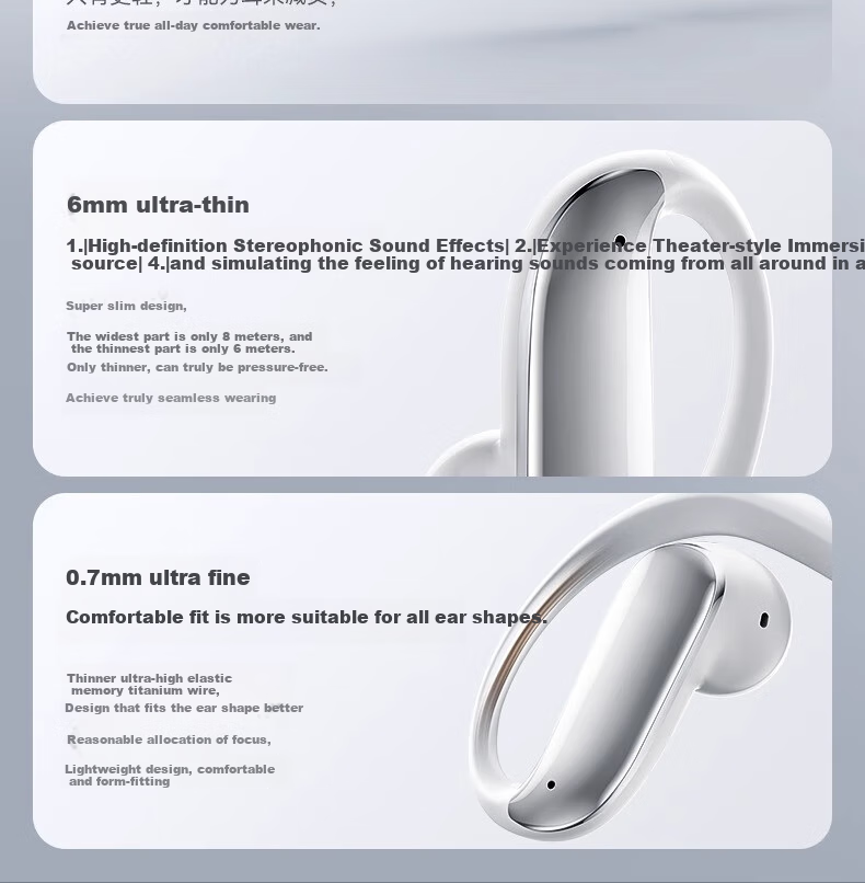 Jinyun (KINYO) [Comfort Selection | Three AI Models] Bluetooth Earphones, Over-Ear Bone Conduction Concept, Open-Style True Wireless, Call Noise Reduction, Suitable for Sports Running, Compatible with Xiaomi And Apple 16