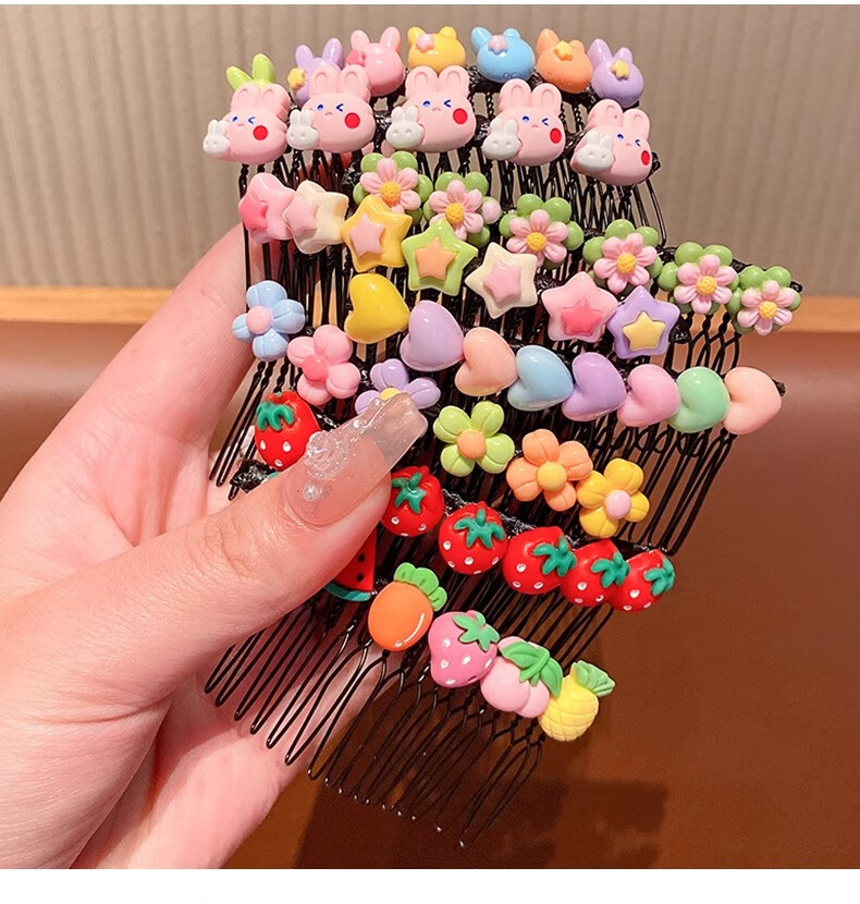 MKING PRETTY Kids Cute Hair Fragment Tool Hair Comb Girls Bang Hair Clip Little Girls Forehead Back Head Hairpin Baby Insert Comb 2