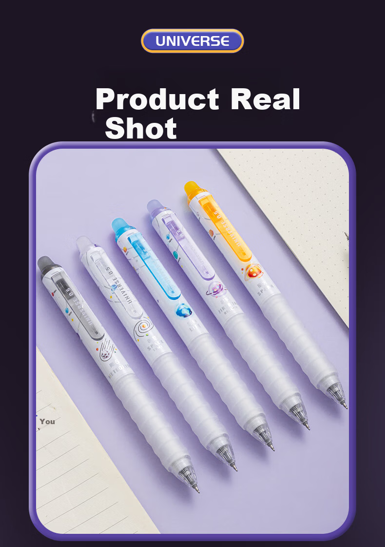 AIHAO [Exam Reward, Graduation Gift] Universe All Things Retractable Erasable Pen ST Tip 0.5mm Elementary School Third Grade Hot Erasable Gel Pen Crystal Blue 5 Pieces GP2715 13