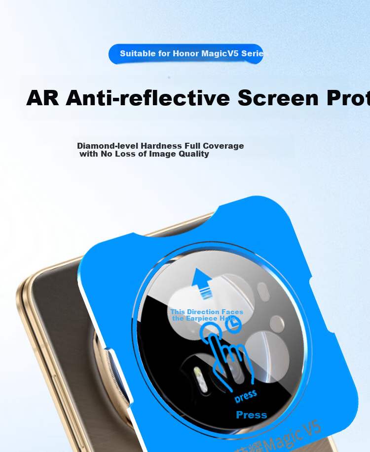 ESCASE Lens Protector for Honor Magic V5, Rear Camera Film, Full Coverage Protective Film, Shockproof, Anti-Fingerprint, Glass AR Silk Screen Film 1