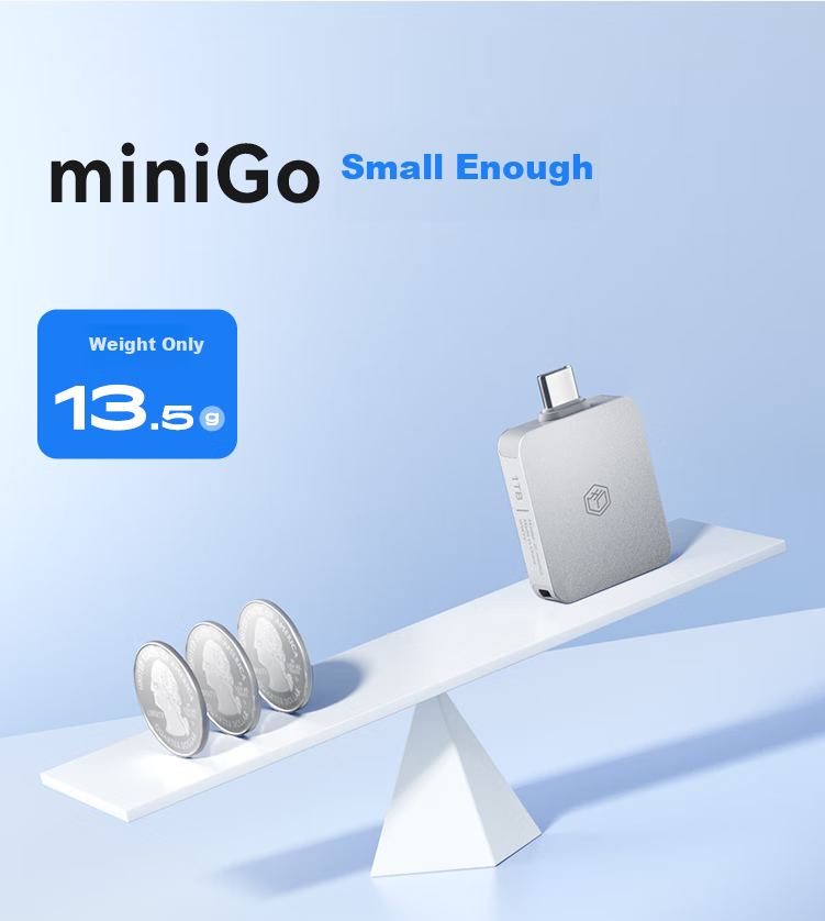 JD Original MiniGo Portable SSD 512GB (PSSD) with Read Speed up to 1000MB/s, Dual-Use External Hard Drive for Apple And Android Phones, Computers, Direct Connectio 4