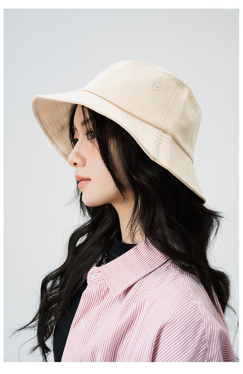 MMOPTOP Japanese Style Oversized Bucket Hat for Women, Black Sun Protection Fisherman Hat, Men's Face-Slimming Sunshade Cap 3
