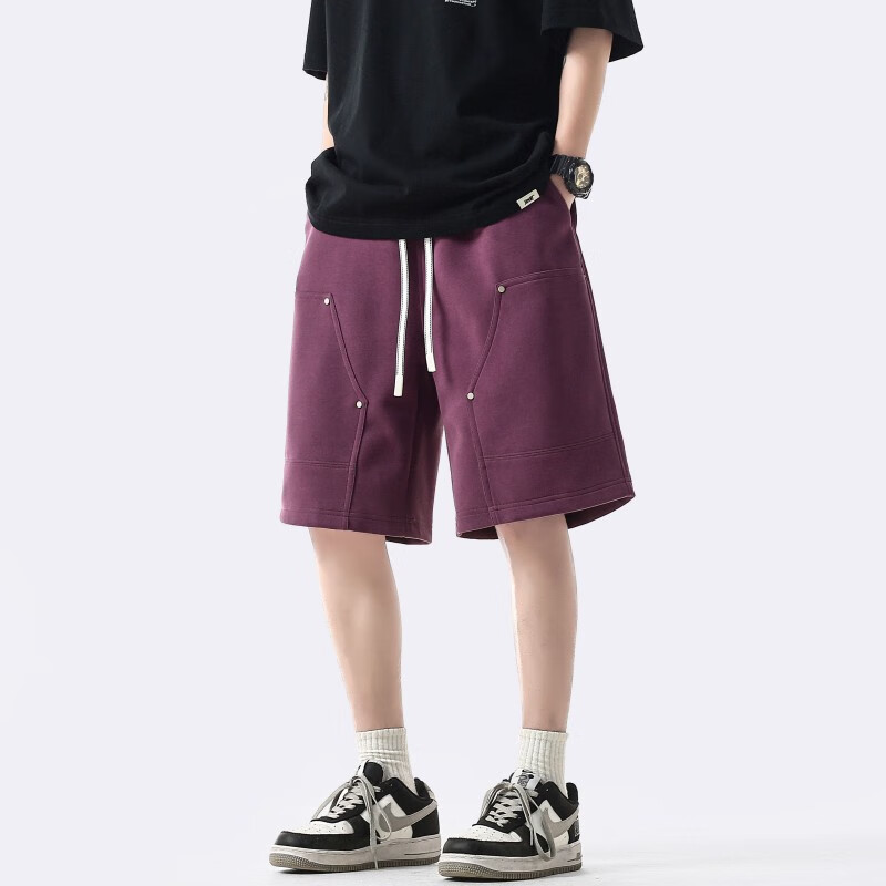 IZEXX American-Style Workwear Casual Shorts for Men, Summer Trendy High Street Loose Versatile Five-Point Pants IZ68 Earth Color M 13