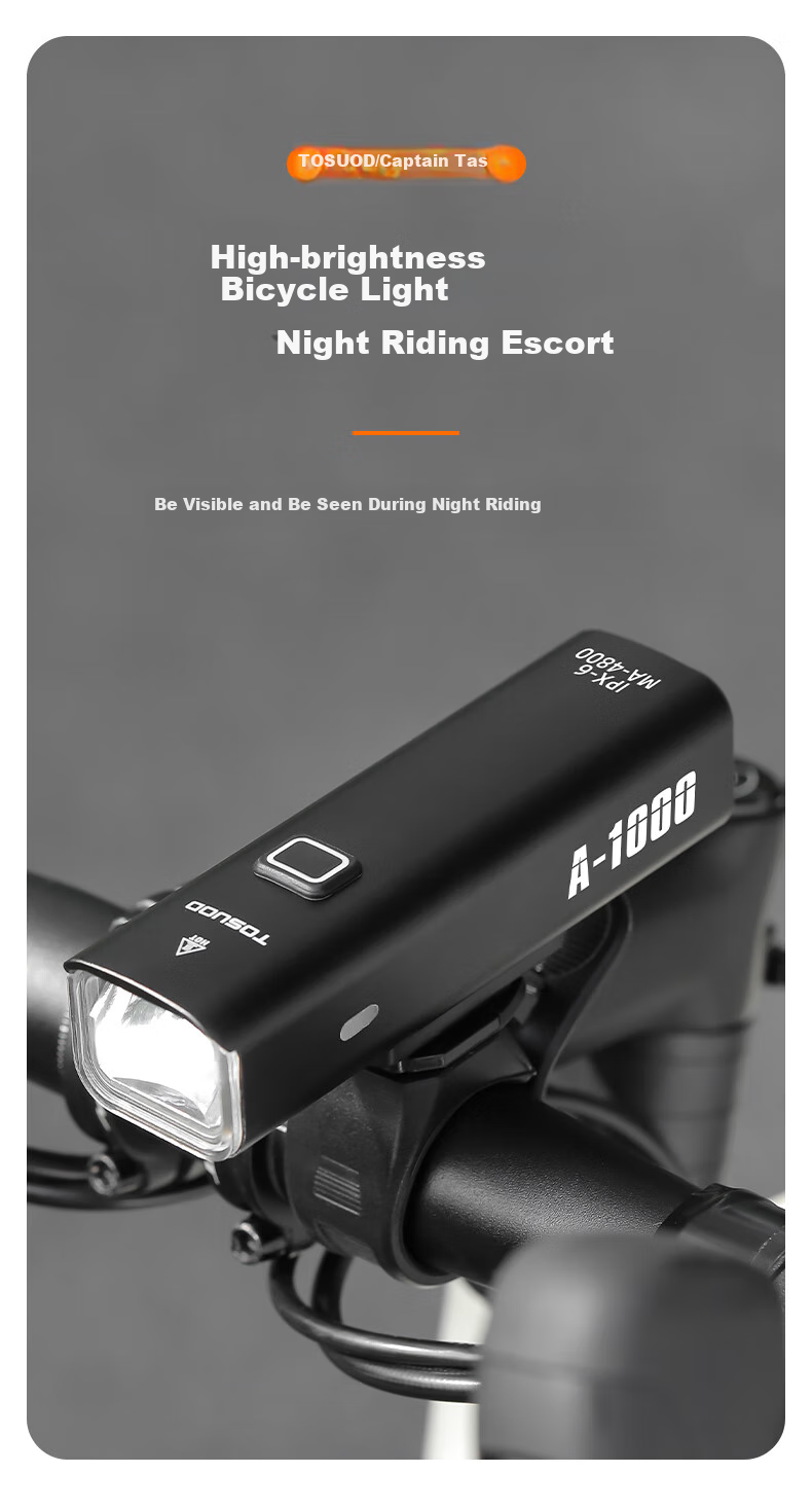 Tasiduizhang Bicycle Front Light, Road And Mountain Bike Night Riding Light, Portable High-Beam Flashlight, Outdoor Cycling Equipment 1