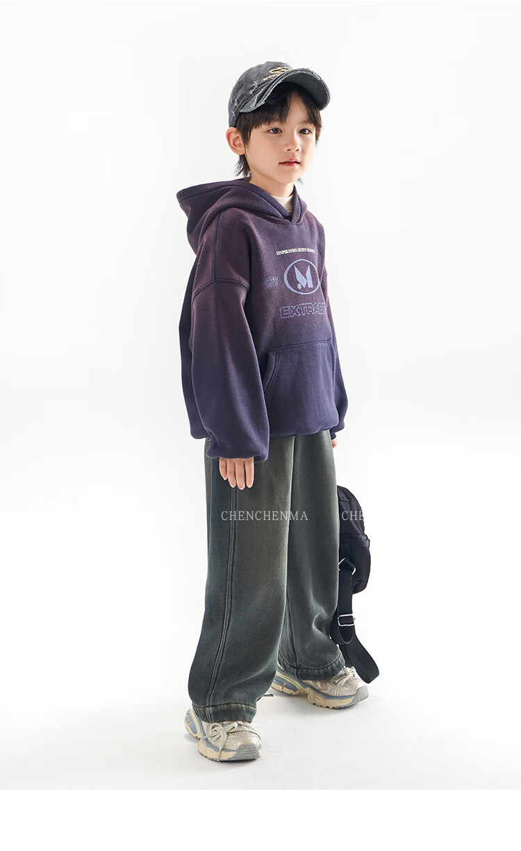Chenchen Mom Gradient Parent-Child Gradient Color Hooded Fleece Sweatshirt 6762D 21
