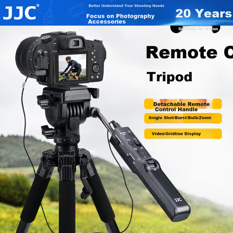 JJC Tripod Compatible with Sony A7r5/r4 A7m4/m3 A7s3 A9m3 A6400 FX3 Cameras, VCT-VPR1 Tripod with Remote Control And Shutter Cable