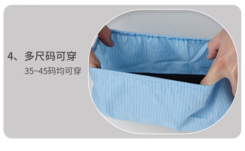 Yigongding Anti-Static Shoe Covers Thickened Soft Sole Breathable Non-Slip Foot Covers for Cleanroom Laboratory Reusable Washable One Size Fits All [5 Pairs] 4