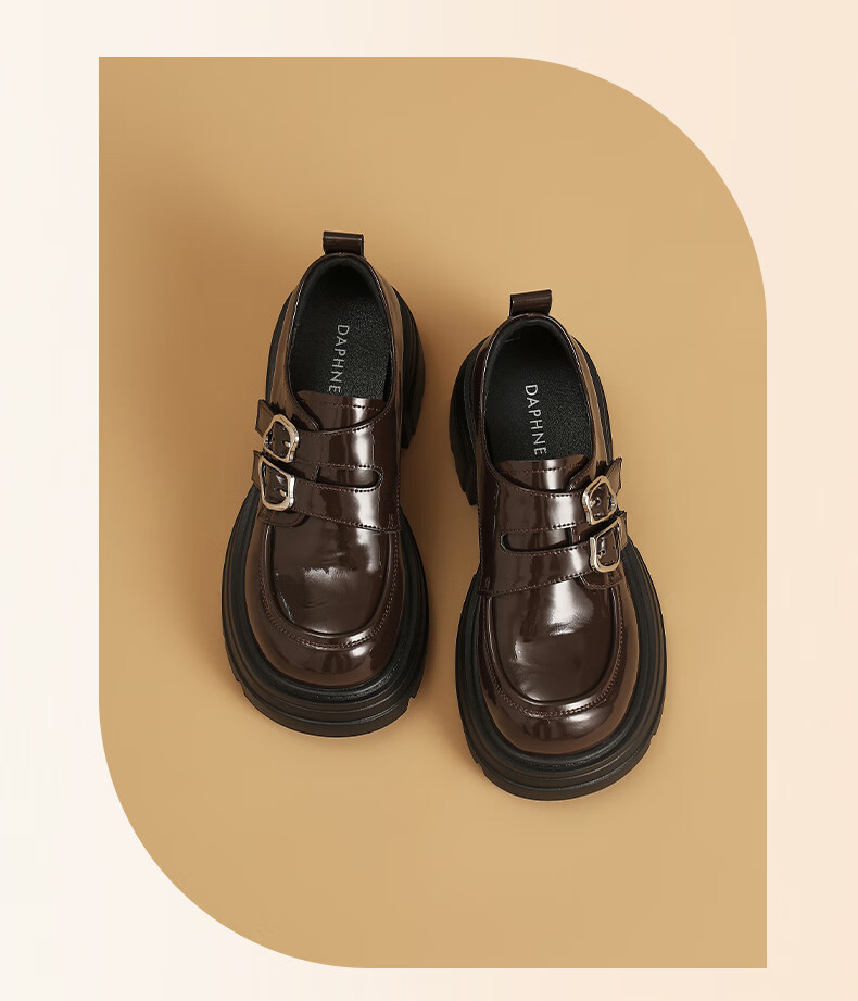 DAPHNE Platform Loafers Women 2025 New Autumn British Style Small Leather Shoes High Heels 13