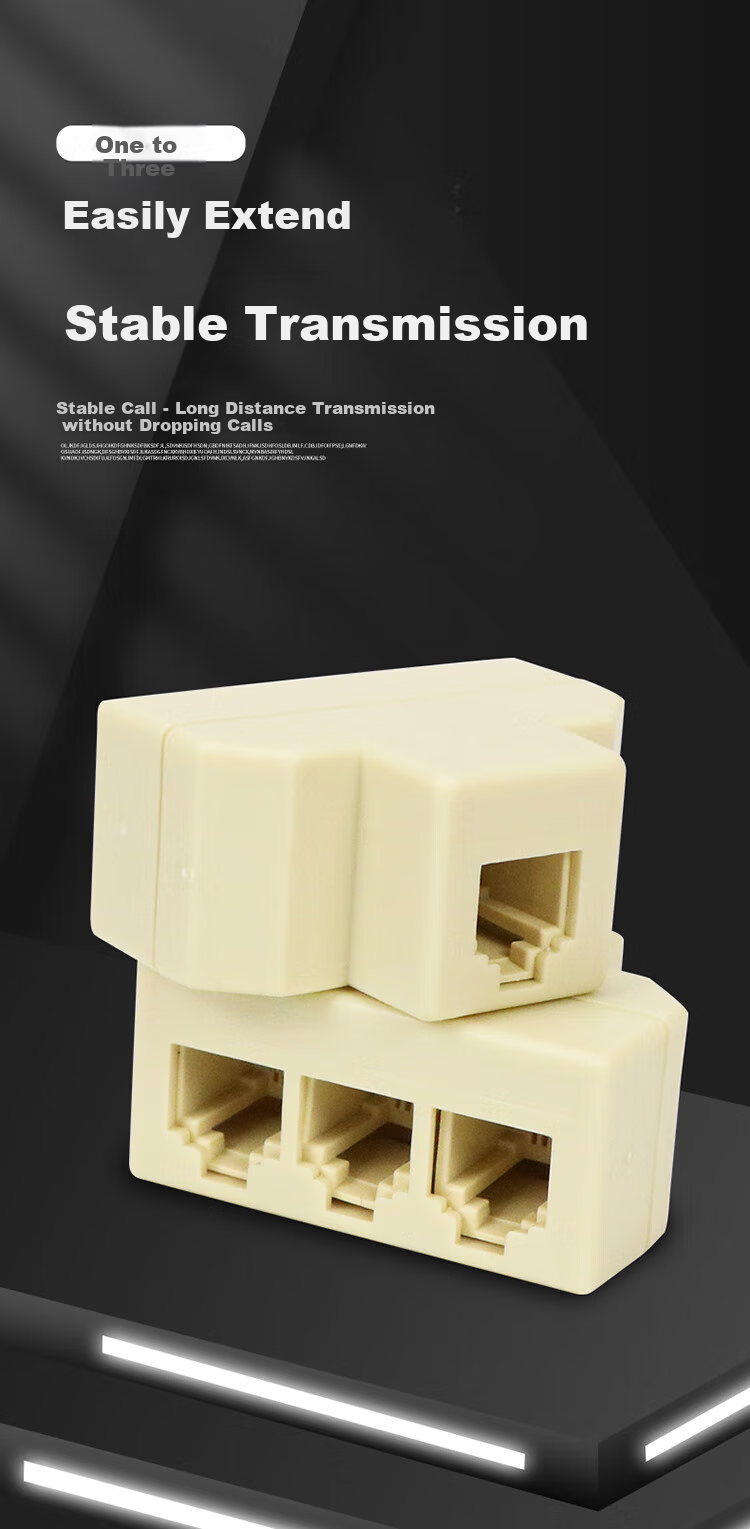 HAILE HT-101 Telephone Adapter Splitter with Two Lines, Pack of 2 1