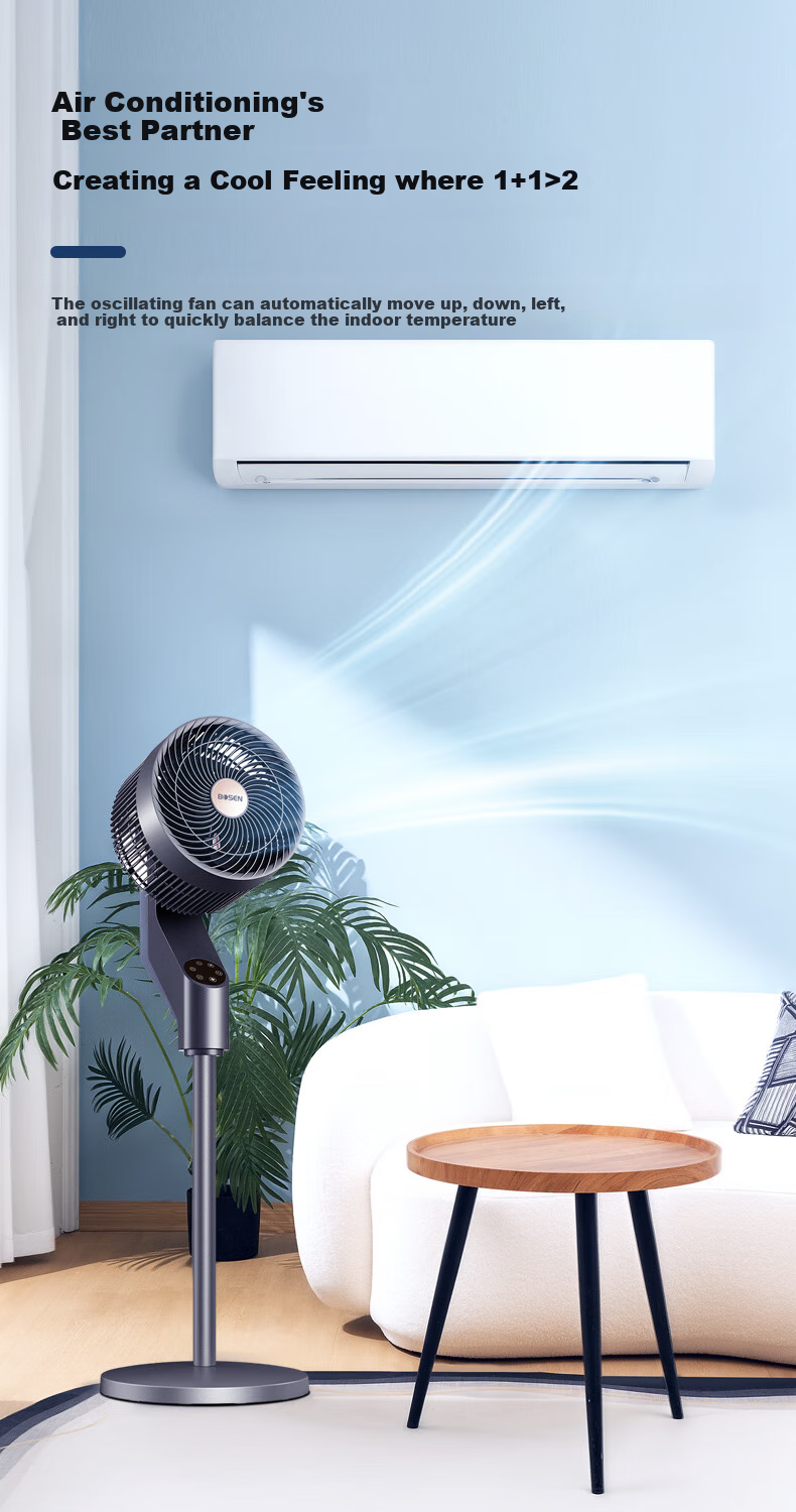 BOSEN Remote Control 8-Direction Oscillating Air Circulator Fan, High Airflow Electric Fan, Home Floor Fan, Upgraded Heightened 6-Speed AC Fixed Frequency Quiet Gentle Wind Aromatherapy Mosquito Repellent XHS-1907S 5