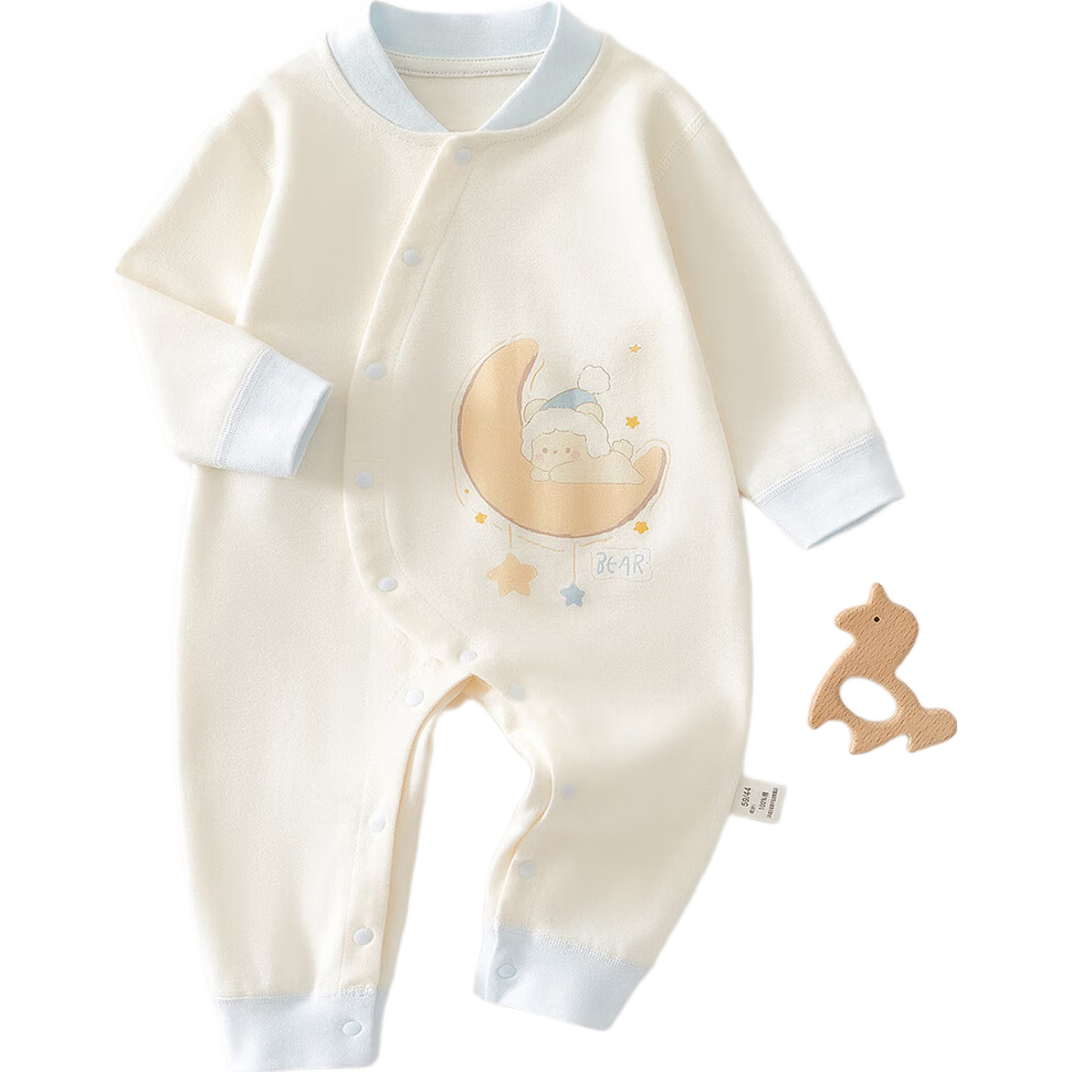 Aibaoshi Baby Romper, Class A Pure Cotton, Spring And Autumn Infant Onesie, Outdoor Wear, Monk Outfit, Moon Bear, 66cm T214