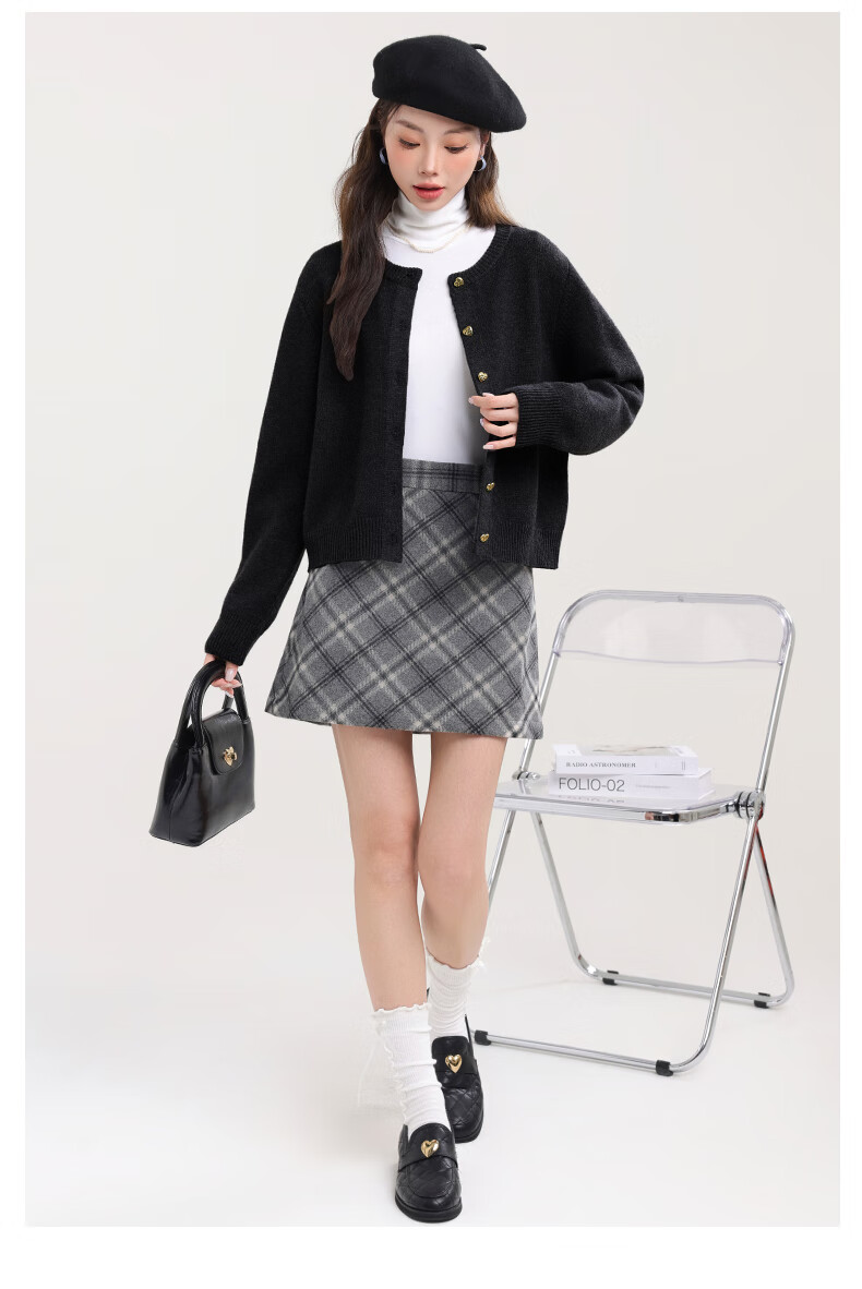 MJ STYLE Round Neck Sweater Jacket for Women 2026 Autumn Winter New Soft Warm Chanel Style Knitwear Top 8
