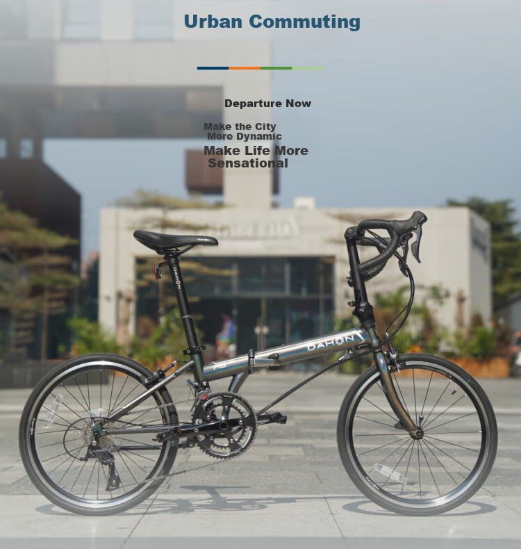 DAHON 451 Wheel Set, 18-Speed, Curved Handle Folding Road Bike, KDC083, Electroplated Silver 4