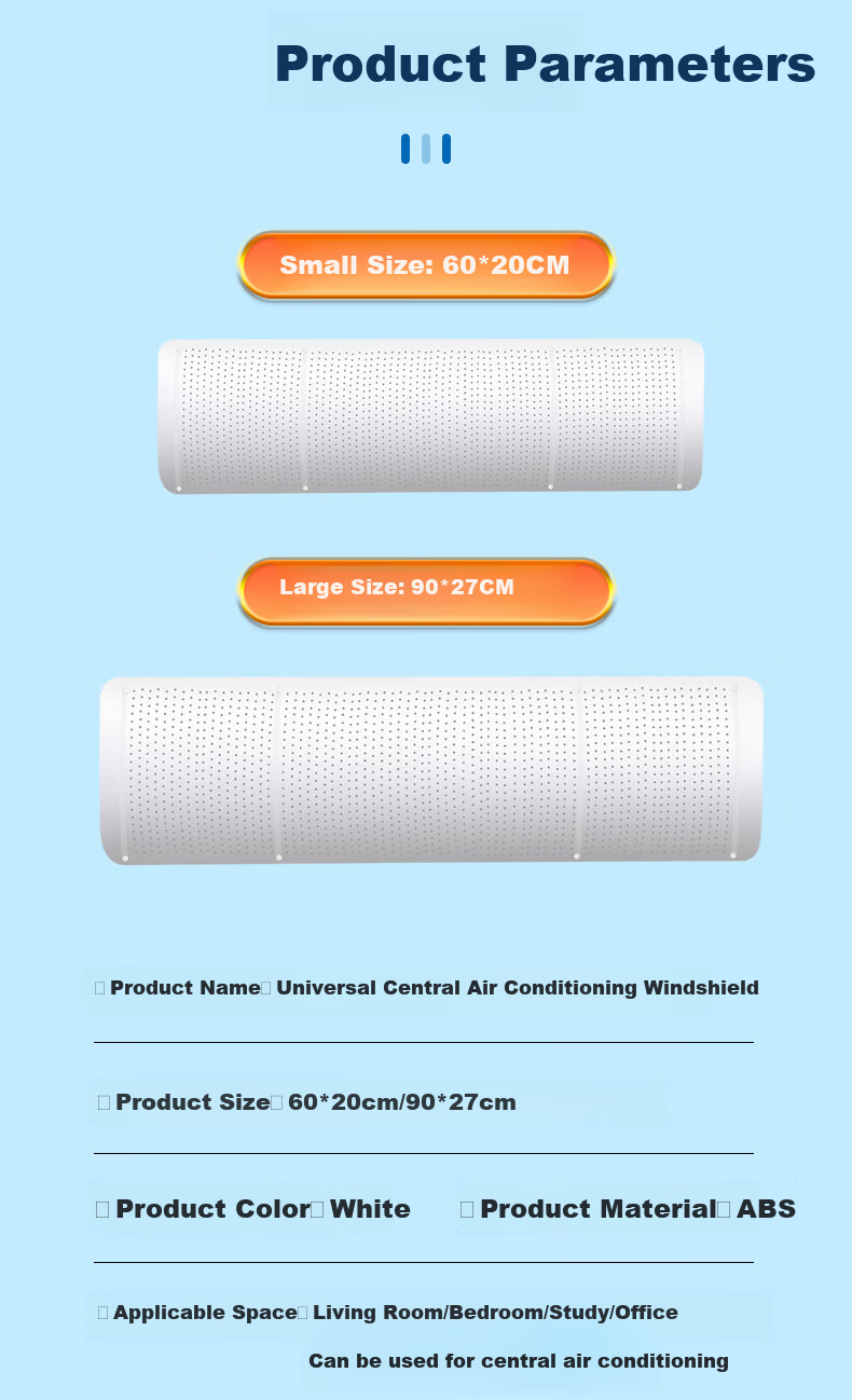 Lelandi Central Air Conditioning Deflector, Anti-Direct Blowing Wind Vent Cover, Universal Top And Side Hanging, Large Size, Cream White, L2015 13