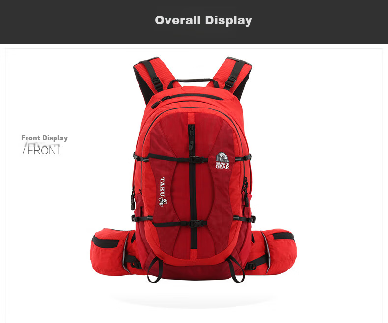 GRANITEGEAR Granite Backpack, Outdoor Travel Hiking Backpack, Multifunctional Waterproof Mountaineering Bag, Detachable Waist Pack with Rain Cover 12