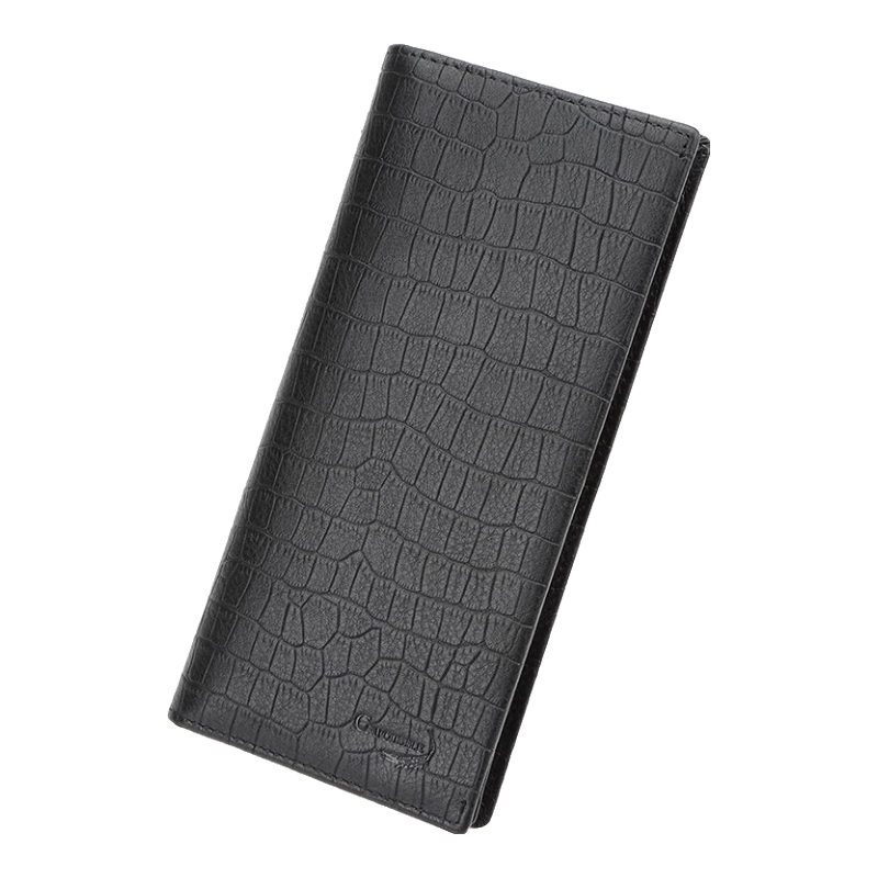 CROCODILE Top-Grain Leather Crocodile Pattern Stylish Men's Long Wallet Vertical Style Billfold Men's Birthday Gift for Boyfriend CT090