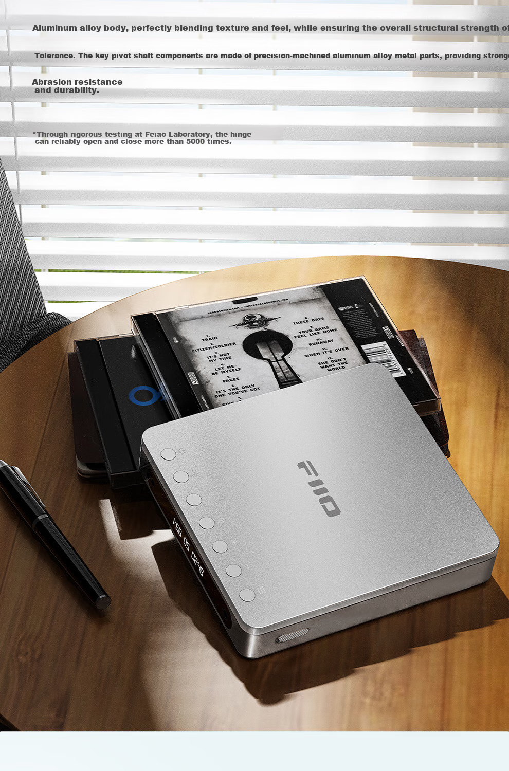 FiiO DM13 Portable HiFi Stereo 4.4 Balanced CD Player, Soundbar, Supports Track Capture Transcription, Aptxhd Bluetooth Transmission, Silver Bluetooth Versio 15