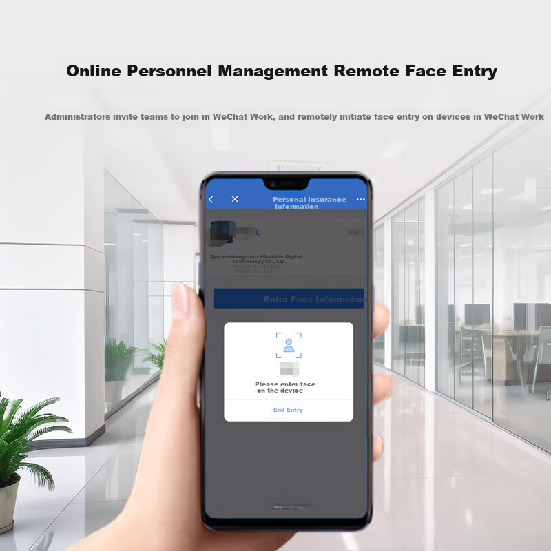 HIKVISION Facial Recognition Access Control All-In Machine with Card Swipe And Password, Remote Door Opening, Outdoor Rainproof, Enterprise WeChat Version WX24S