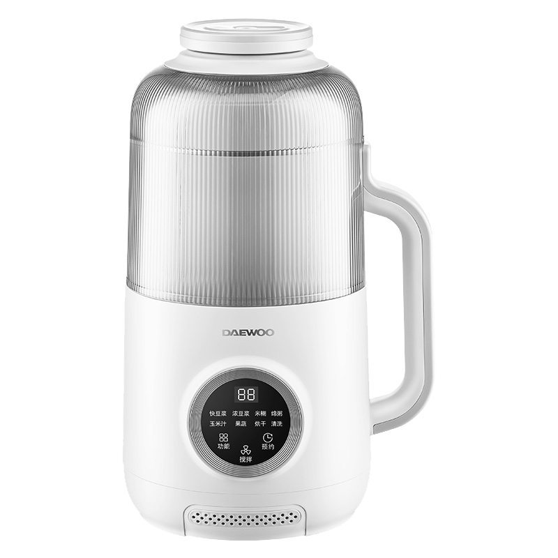 DAEWOO Quiet Blender for Home Use, Soy Milk Maker, Micro-Pressure 3-4 Person Large Capacity Fully Automatic Intelligent Multi-Grain No-Soak No-Filtration Baby Food Processor SM07 White