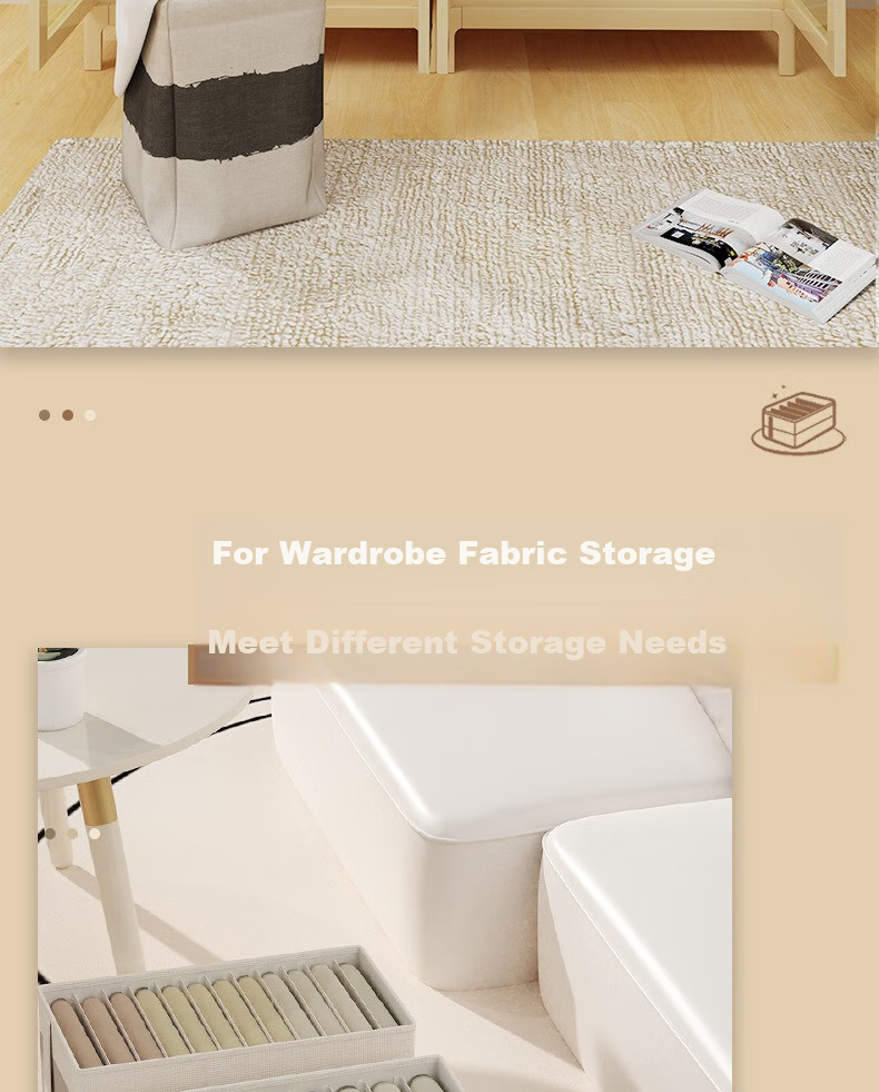 Grace Fabric Storage Box, Wardrobe Organizer, Clothes Sorting Container, Large Capacity Zippered Storage Basket 11