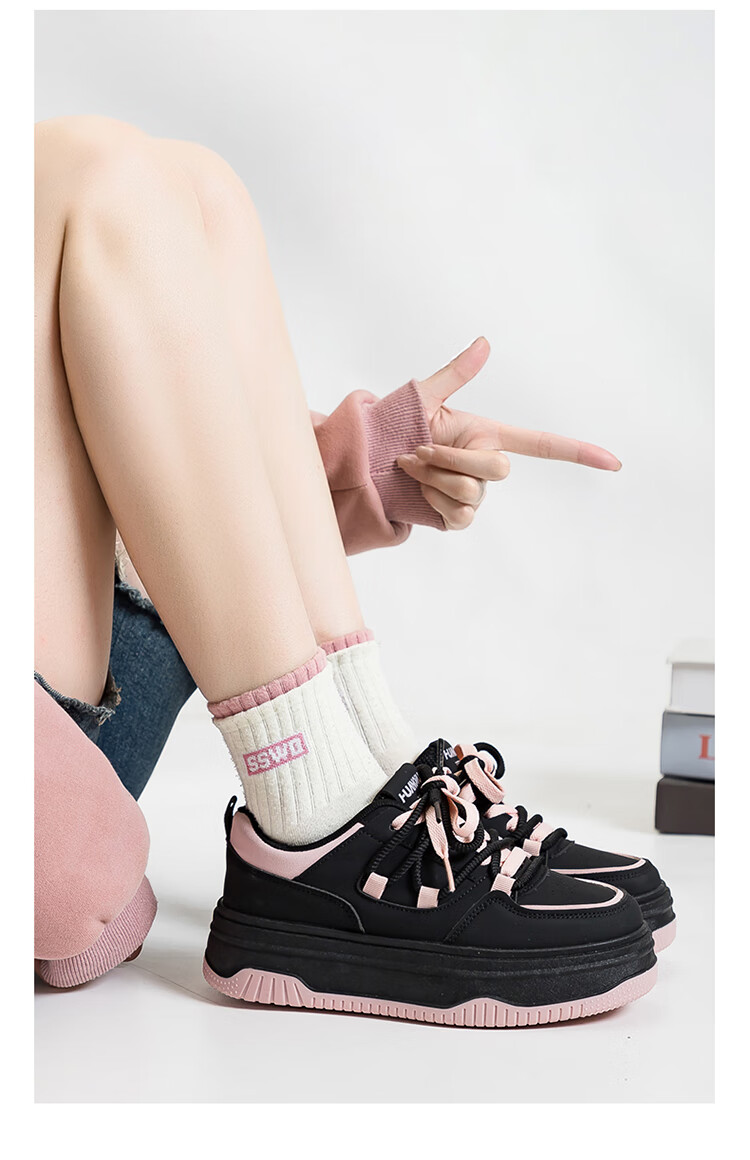 Global 2026 Original Trendy Versatile White Sneakers Fashion New Spring Design Black Pink Casual Thick Sole Women's Shoes 11