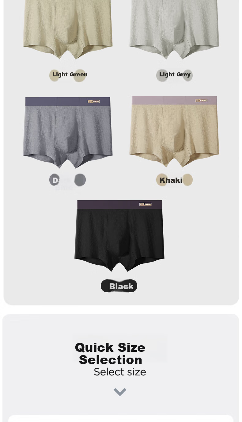 MiiOW Men's Underwear [2025 New Style], 7A Antibacterial Pure Cotton Seamless Breathable Youth Large Size Boxer Briefs 14