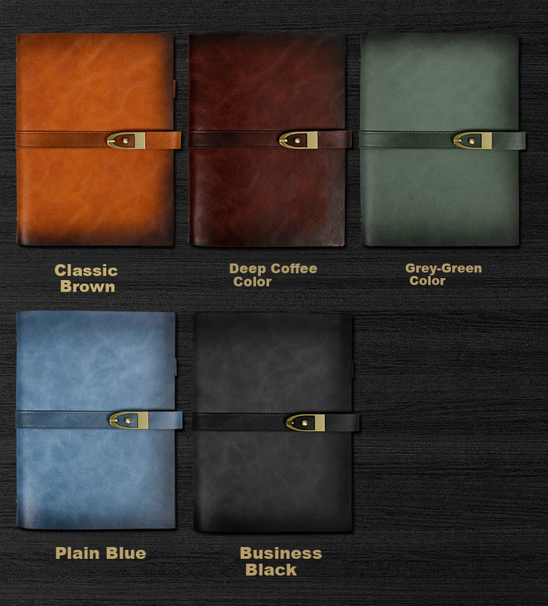 Weimei A5 Notebook, High-Quality Genuine Leather Work Journal, Artistic And Exquisite Diary, Loose-Leaf Notebook, Two-Layer Cowhide, Personalized Planner, National Day And Mid-Autumn Festival Gift, Customizable with Printed Logo 11